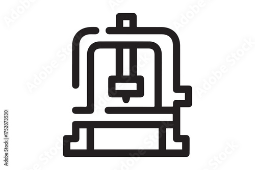 power press icon. Element of production icon for mobile concept and web apps. one line Icon drawing with white background