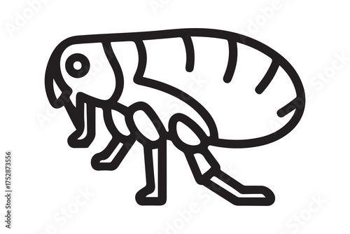 flea icon. Element of pest icon for mobile concept and web apps. Thin line flea icon can be used for web and mobile. one line Icon drawing with white background