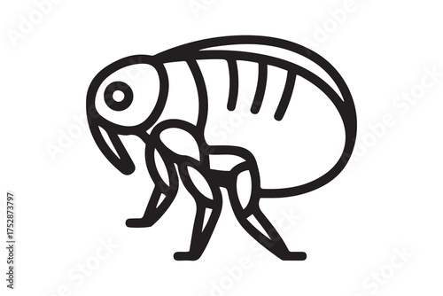 flea icon. Element of pest icon for mobile concept and web apps. Thin line flea icon can be used for web and mobile. one line Icon drawing with white background