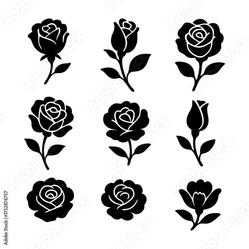 Rose Silhouette Vector Collection