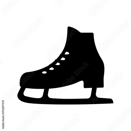 Classic ice skate silhouette for sports and winter activities design elements and artwork