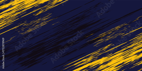 Abstract yellow-blue frame on a dark background. Sporty design in grunge style. Illustration for sports, athletics, training, workout, etc.