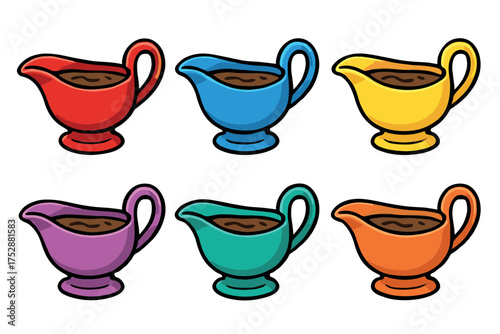 Vibrant music party scene with DJ, drinks, and disco elements. Set of 6 vector illustration