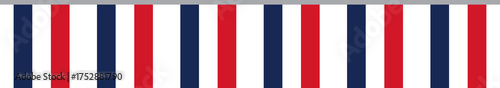 Free Download Seamless Blue, white and red colored, as the colors of the national flag of France party bunting border. Flat design illustration. - GFXLoad
