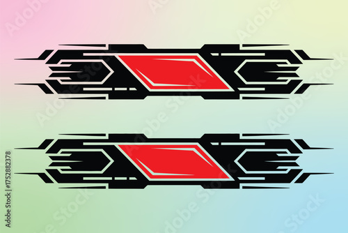 Racing Stripes and Car Stickers Vector Templates – Sporty Vehicle Graphics for Auto Customization, Wrap Design, Tuning Projects, and High-Performance Racing Decals