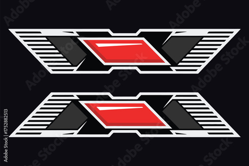 Car Stickers and Racing Stripes Vector Template Collection – Sporty Vehicle Body Decals for Auto Modification, Custom Wraps, Tuning Graphics, and High-Speed Design Projects