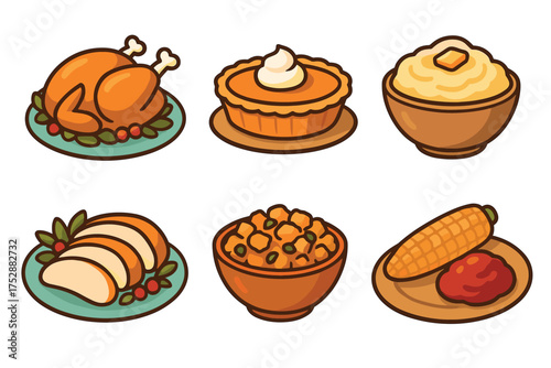 Colorful gnomes celebrating holidays with gifts and joy. Set of 6 vector illustration