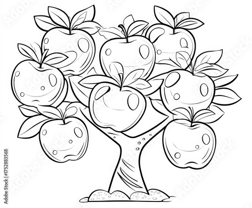 A fruit tree with apples , ...
