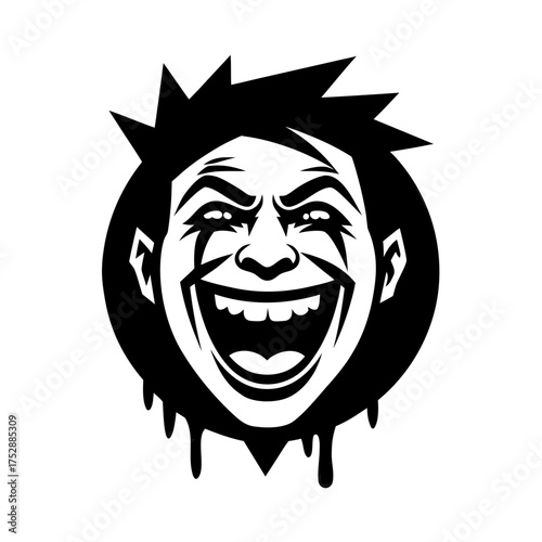 funny meme face graffiti stencil street art style character illustration