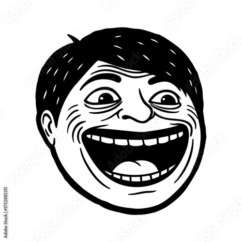 funny meme face hand drawn sketchy pencil style illustration
