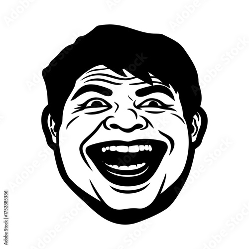 funny meme face oil painting canvas style vector illustration