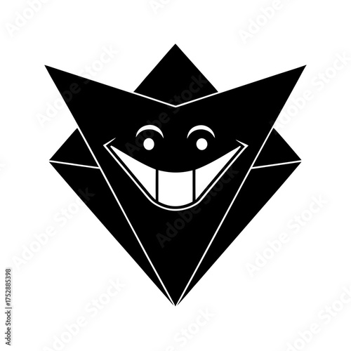 funny meme face origami folded paper style vector illustration
