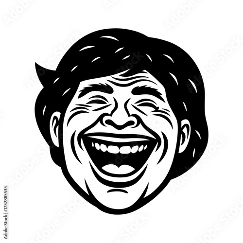 funny meme face vintage engraving style vector art illustration