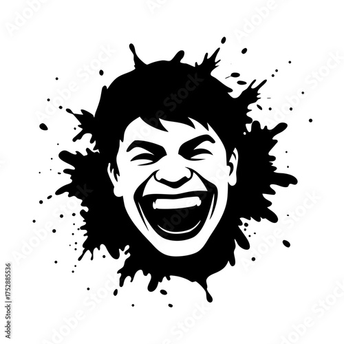 funny meme face watercolor splash style vector art illustration
