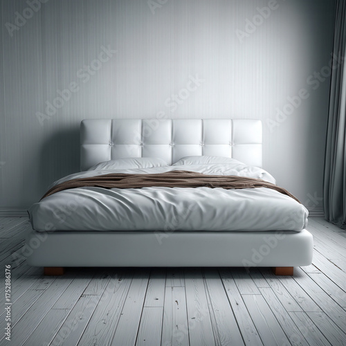 white bed isolated