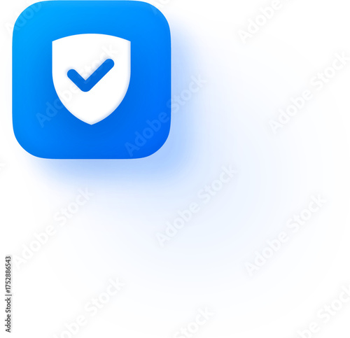 Free Download Soft 3D Blue Security Shield Icon - GFXLoad