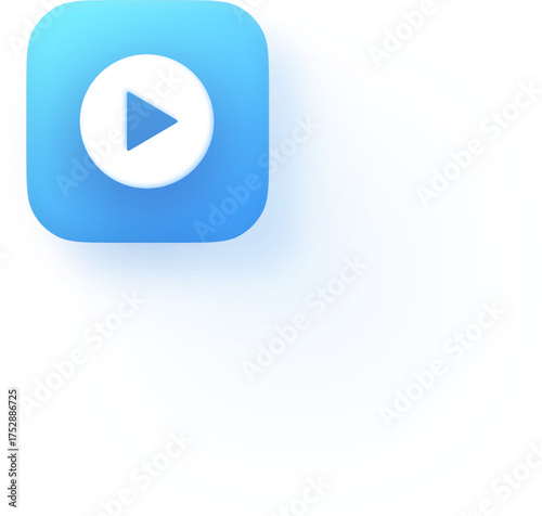 Free Download Soft 3D Blue Play Circle Icon - GFXLoad