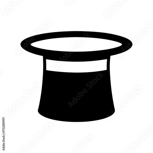 Classic black top hat icon for magicians entertainers and formal events simple emblem
