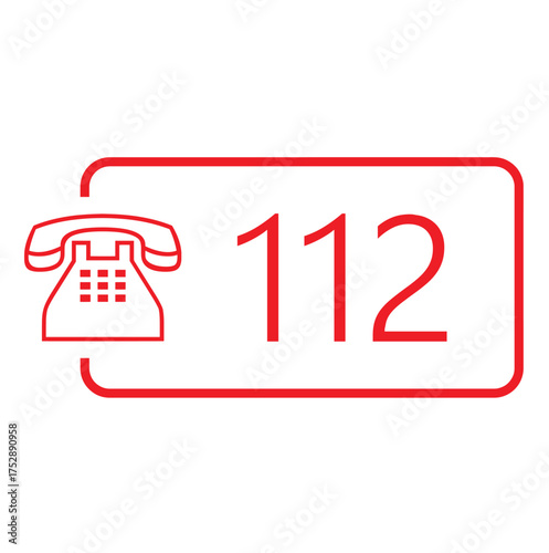 Emergency number 112. Call an ambulance, fire brigade or police. Emergency service vehicles. European 112 Day. Vector. Images produced without the use of any form of AI software at any stage.