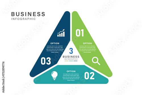 Triangular Business Infographic with 3 Strategic Options
