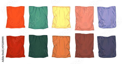 Set of Colored Plastic Bag