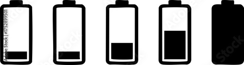 Battery Life Icons Depicting Different Charge Levels for Electronic Devices