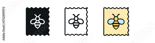 beeswax wrap icon on white background Black silhouette flat icon outline icon and colored icon style. 1x3 grid. three minimal vector icon style.centered composition clear white space around