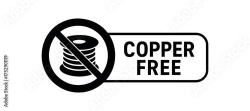 Black silhouette flat icon and outline icon style. two minimal vector icon style. Modern packaging label design. Circular black icon on the left with simple flat pictogram of wire coil