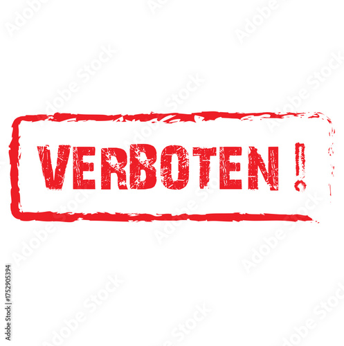 Stempel rot Verboten vector icon
