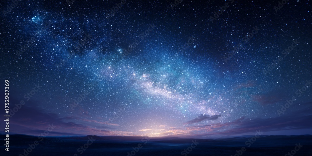 Fototapeta premium Vast Night Sky with Bright Stars and Cosmic Beauty in Deep Space