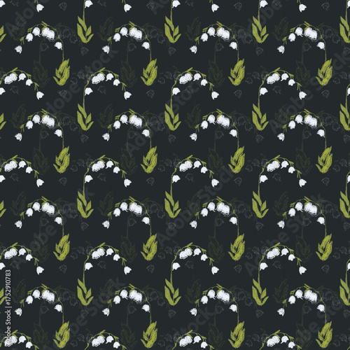 seamless background with lily of the valley