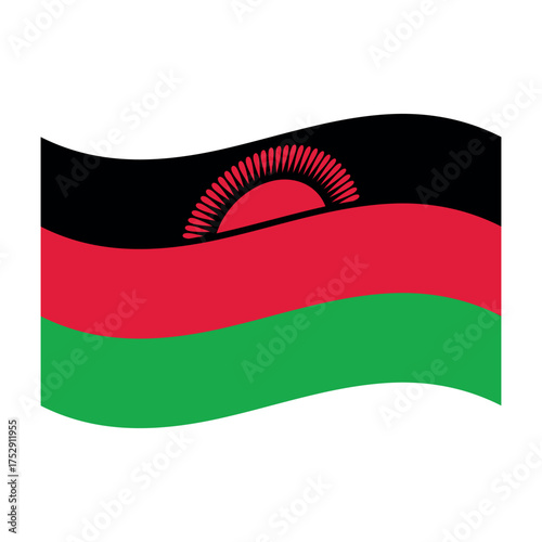 Waving Malawi Flag with Ris...