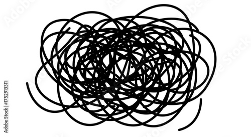 Abstract chaos: A tangled web of lines representing disorder and confusion