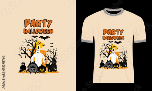 Party Halloween T-Shirt Design.