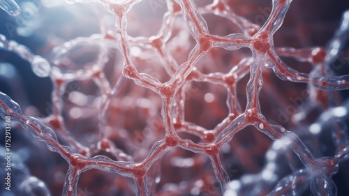 Realistic Molecular Illustration of Collagen in Human Tissue