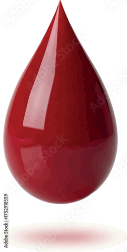 Create World Blood Donor Day concept, a drop of blood isolated on white background.
