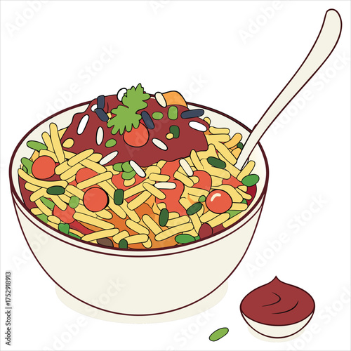 Bhel puri is a savory indian snack