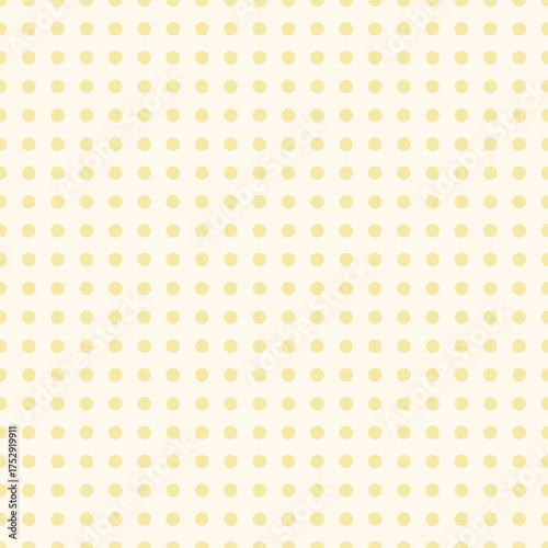 Seamless grid pattern with soft yellow dots on a warm ivory base. Ideal for prints, packaging, or gentle design themes.