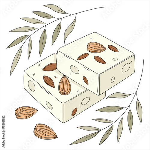 Halva dessert with almond