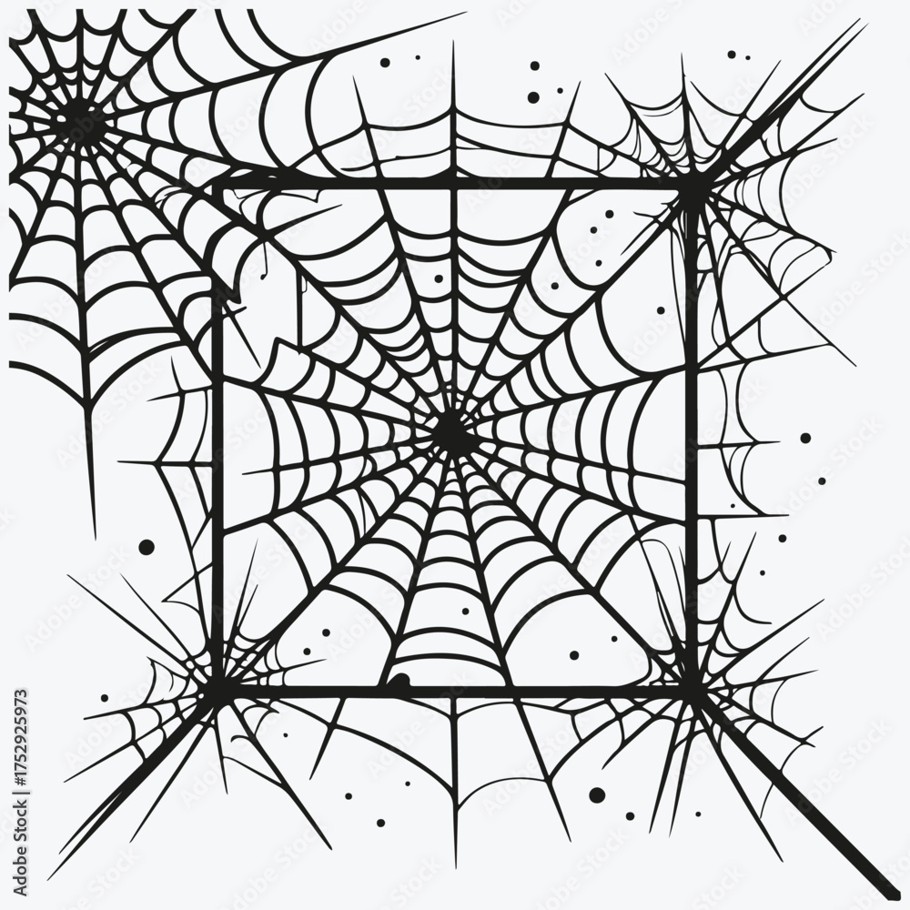 Obraz premium spiderweb sketch illustration vector