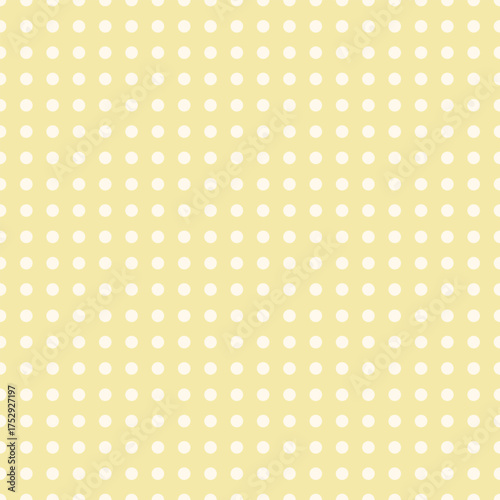 Seamless grid pattern with ivory dots on a gentle soft yellow base. Ideal for decor, prints, and digital designs with a light tone.