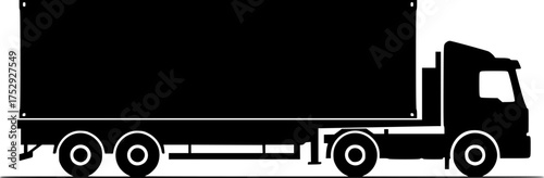 a flatbed truck with a rectangular container