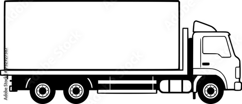 a flatbed truck with a rectangular container
