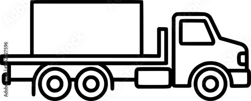 a flatbed truck with a rectangular container