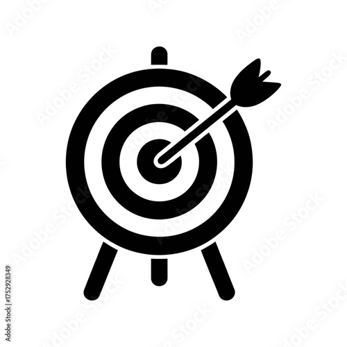 Hand drawn target board design icon Silhouette vector style with white background
