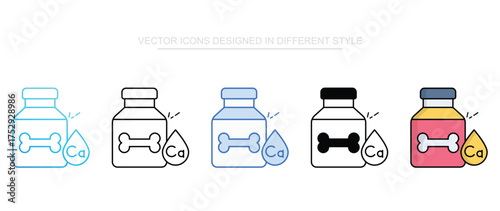 Calcium icon set multiple style collection