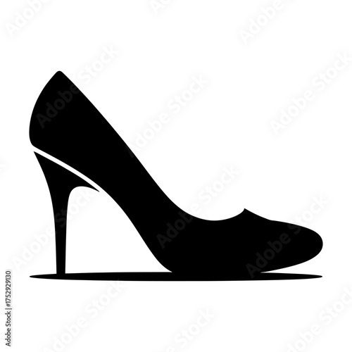 women Heel shoes icon Silhouette vector style with white background