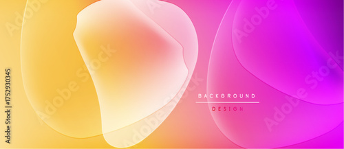 Abstract fluid shapes blend vibrant colors. Gradient transitions create dynamic visual effect. Modern design suitable for backgrounds, presentations.