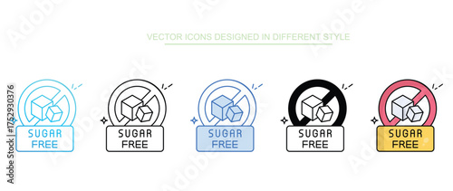 Sugar Free icon set multiple style collection
