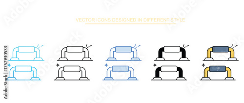 Push Up icon set multiple style collection